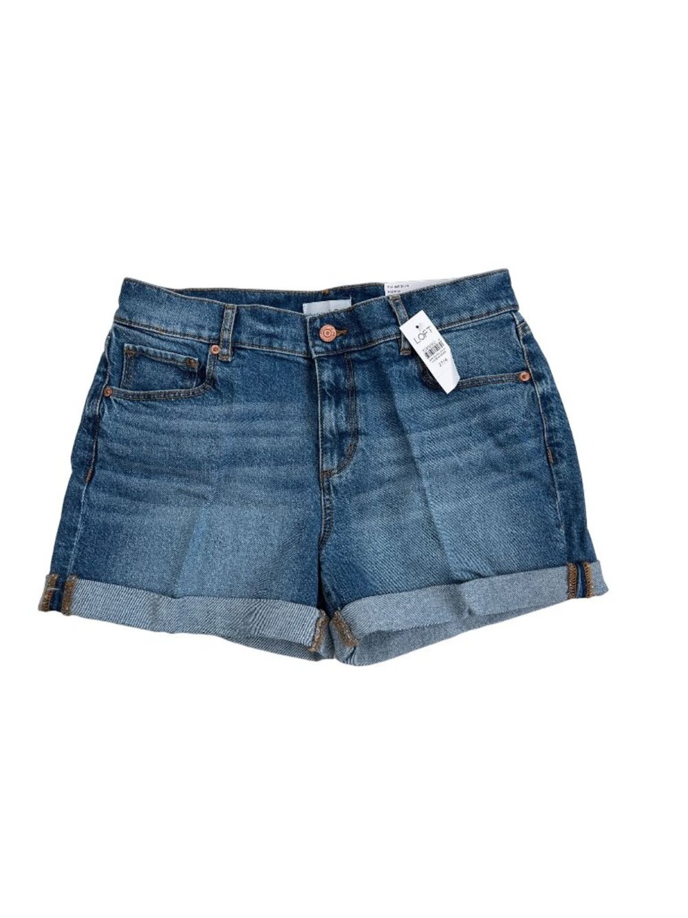 Loft Mid-Rise Denim Roll Hem Shorts